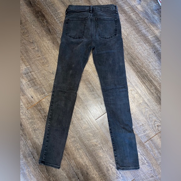 H&M Coupe Moulante Skinny Jeans High Rise Distressed Black Wash 30x32 - Picture 3 of 7